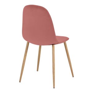 Bella dining chair, rotten apple velvet and natural metal leg, 43.5x52x89cm