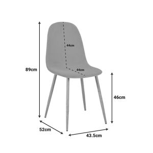 Bella dining chair, rotten apple velvet and black metal leg, 43.5x52x89cm