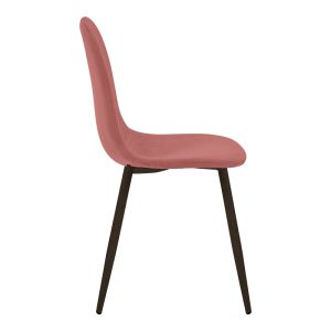 Bella dining chair, rotten apple velvet and black metal leg, 43.5x52x89cm