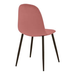 Bella dining chair, rotten apple velvet and black metal leg, 43.5x52x89cm