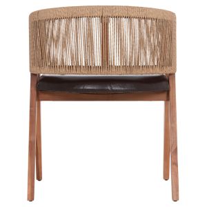Трапезен стол Brann HM18238.11 тиково дърво-въже-кафяв Pu 60X67X76ВСМ.