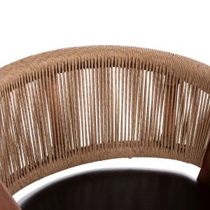Трапезен стол Brann HM18238.11 тиково дърво-въже-кафяв Pu 60X67X76ВСМ.