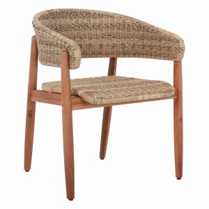 Dining chair Cort HM6447 acacia wood and rope in natural colors 62X58X75 cm.