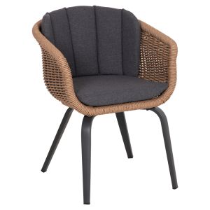 Dining chair Victus HM6559.01, made of aluminum and olefin in gray - woven, 60X62X76 cm high.