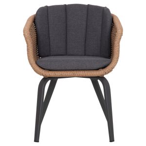 Dining chair Victus HM6559.01, made of aluminum and olefin in gray - woven, 60X62X76 cm high.