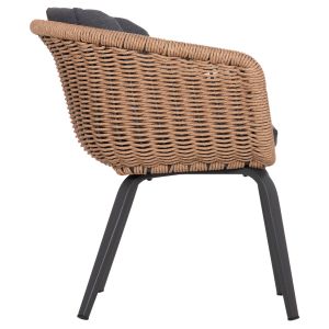 Dining chair Victus HM6559.01, made of aluminum and olefin in gray - woven, 60X62X76 cm high.
