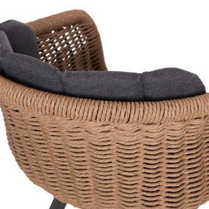 Dining chair Victus HM6559.01, made of aluminum and olefin in gray - woven, 60X62X76 cm high.
