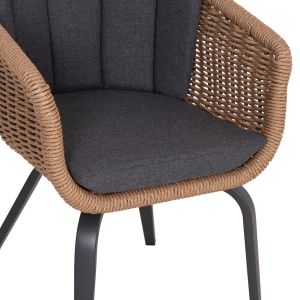 Dining chair Victus HM6559.01, made of aluminum and olefin in gray - woven, 60X62X76 cm high.