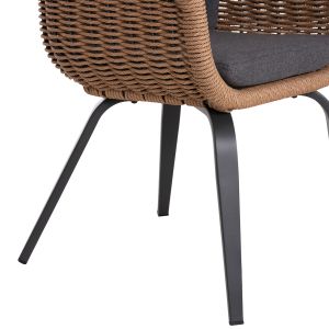 Dining chair Victus HM6559.01, made of aluminum and olefin in gray - woven, 60X62X76 cm high.