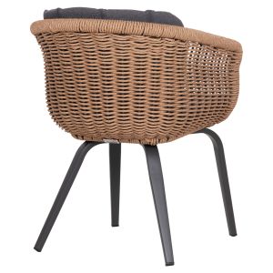 Dining chair Victus HM6559.01, made of aluminum and olefin in gray - woven, 60X62X76 cm high.