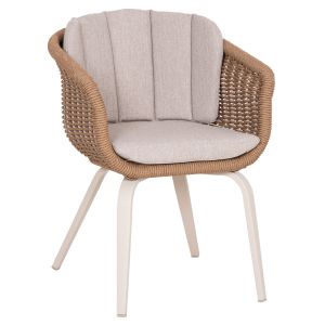 Victus HM6559.02 dining chair made of aluminum and olefin in beige -- twisted wicker 60X62X76HCM.