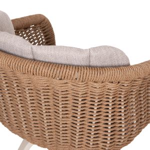 Victus HM6559.02 dining chair made of aluminum and olefin in beige -- twisted wicker 60X62X76HCM.
