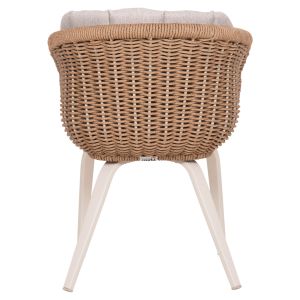 Victus HM6559.02 dining chair made of aluminum and olefin in beige -- twisted wicker 60X62X76HCM.