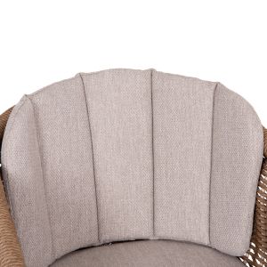 Victus HM6559.02 dining chair made of aluminum and olefin in beige -- twisted wicker 60X62X76HCM.