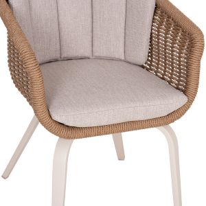 Victus HM6559.02 dining chair made of aluminum and olefin in beige -- twisted wicker 60X62X76HCM.