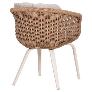 Victus HM6559.02 dining chair made of aluminum and olefin in beige -- twisted wicker 60X62X76HCM.