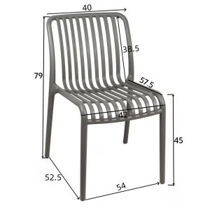 Трапезна маса Groovy Zoi 3 бр. капучино PP 60x60x76см