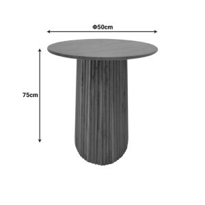 Трапезна маса Tully, масивна акациева дървесина, орех, диаметър 50x75 см