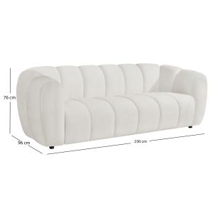 Трийместен диван Opale SM3319.02 светло бежов плат 230X96X76ВСМ.