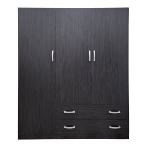 Трикрилен гардероб с 2 чекмеджета Алвия венге 150x51x180 см