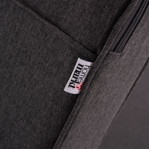 Шезлонг за плаж Korinos HM10774.73 борово дърво в орех -- олефинова възглавница в сиво 79X204X77ВСМ.