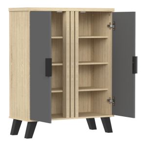 Шкаф за обувки Shoby антрацит-сонома 70.5x30x91см