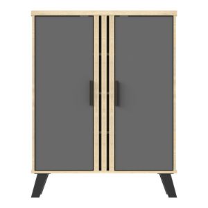 Шкаф за обувки Shoby антрацит-сонома 70.5x30x91см