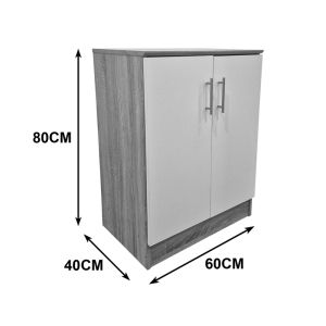 Шкаф за обувки за 6 чифта обувки Souken бяло-сонома 60x40x80см