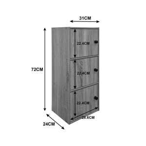 Шкаф-колона Wirdia, светло сив, 30.5x24x71.5 см