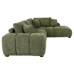 ЪГЛОВ ДИВАН (ДЕСЕН) COVEN HM3266.14R ЗЕЛЕН ПЛАТ 298X102-208X85ВСМ.