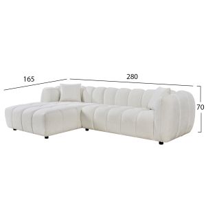 Ъглов диван (ляв) Lykke HM3326.02L екру платов 280X89-165X70ВСМ.