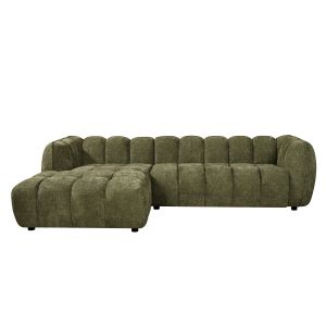 Ъглов диван (ляв) Lykke HM3326.03L зелен плат 280X89-165X70ВСМ.
