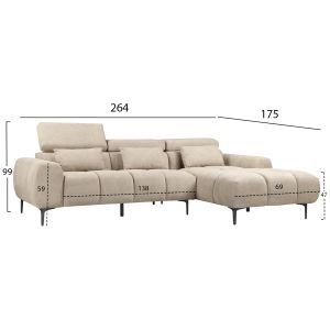 ЪГЛОВ ДИВАН ДЕСЕН DIVYA HM3267.11R КАФЯВ ПЛАТ 264X175X99ВСМ.