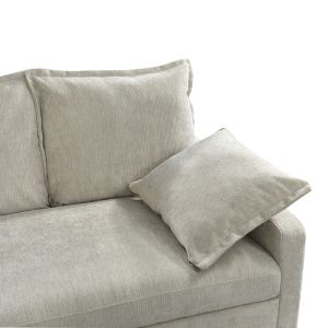Ъглов разтегателен диван Lounivo бежов плат 215x215x84см