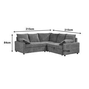 Ъглов разтегателен диван Lounivo бежов плат 215x215x84см