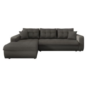 Ъглов разтегателен диван ляв Kanso HM3338.01L сив плат 244X188X80 см.