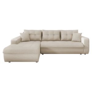 Ъглов разтегателен диван ляв Kanso HM3338.03L бежов плат 244X188X80 см.
