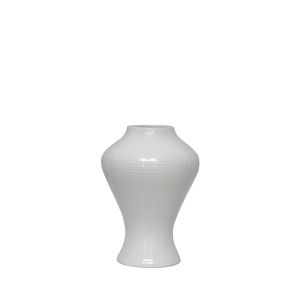 Бяла извита керамична ваза - 15.2X21.2CM 1/9KIB