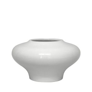 Бяла извита керамична ваза - 31.5X19CM 1/4KIB