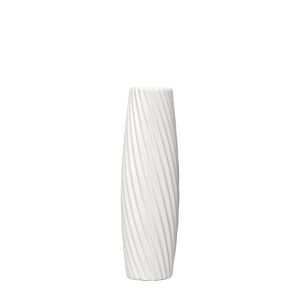 Бяла керамична ваза с диагонални линии - 10.5X33CM 1/24KIB