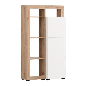 Showcase Argyll 1K1V Op 138 white with Artisan Oak color 77X35X138CM