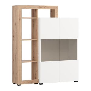 Showcase Argyll 2K VS2 Op 138 white with Artisan Oak color 116X35X138CM