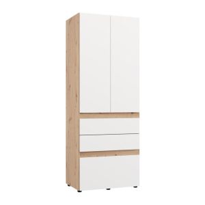 Гардероб Arderin 2K3F H207 артисан дъб-бял 79X52X208СМ