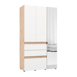 Гардероб Arderin 3K3F1O H207 артисан дъб-бял 117X52X208СМ