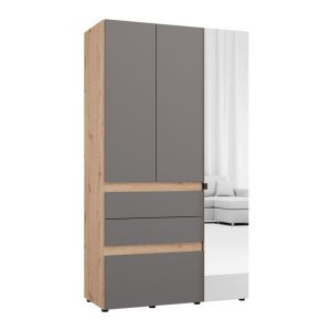 Гардероб Arderin 3K3F1O H207 артисан дъб-графитно сиво 117X52X208СМ