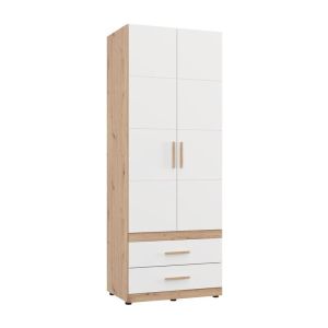 Гардероб Dillon 2K2F H207 артисан дъб-бял 79X52X208СМ