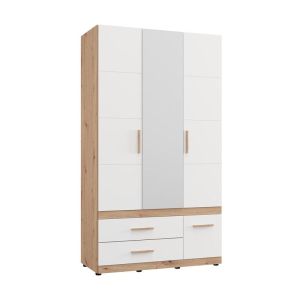 Гардероб Dillon 3K3F1O H207 артисан дъб-бял 117X52X208СМ