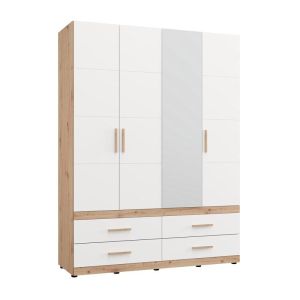 Гардероб Dillon 4K4F1O H207 артисан дъб-бял 155X52X208СМ