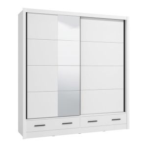 Гардероб с огледало Albi Plus 205 2F Og бял цвят 205X60X216СМ