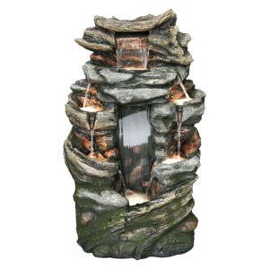 Large decorative fountain, brown with light stone, 6 levels - 60X41X103CM